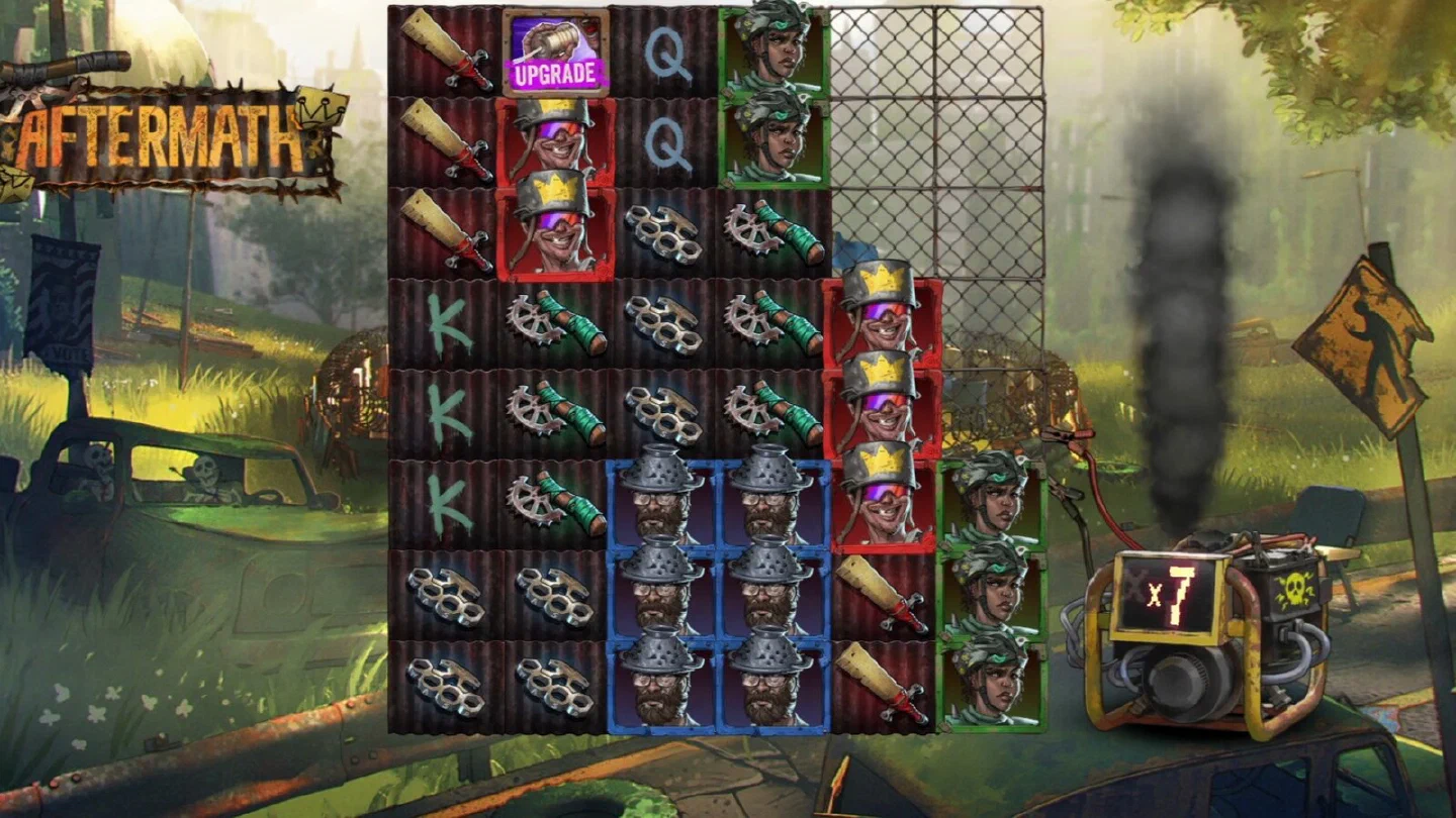 Tablero ampliado de Aftermath con el símbolo Upgrade en juego